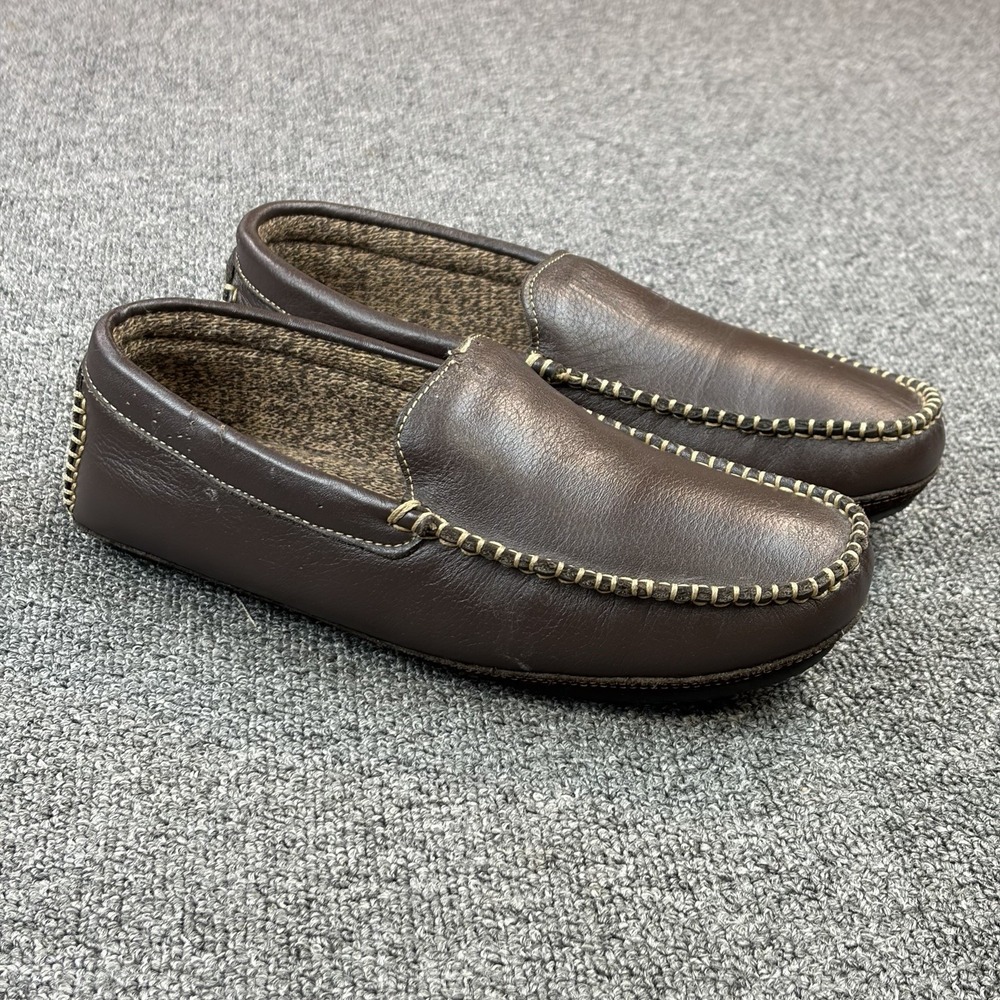 Florsheim Men's 8M Brown Leather Venetian Moccasin Slippers House Shoes 4808739